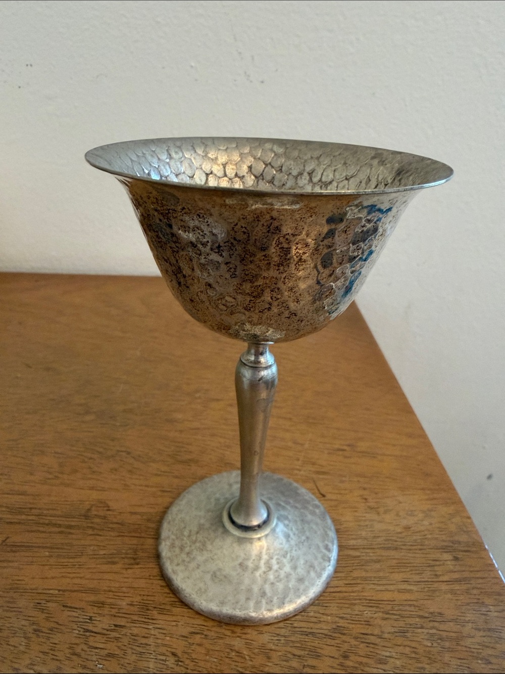 Vintage Bernard Rice's Son's Hammer Silver Plate Cocktail Stem Goblet Hammered